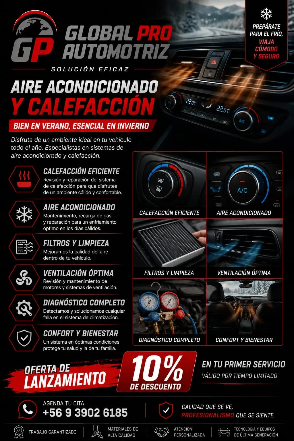 Calefaccion y climatizacion automotriz en Macul - GlobalPro Automotriz